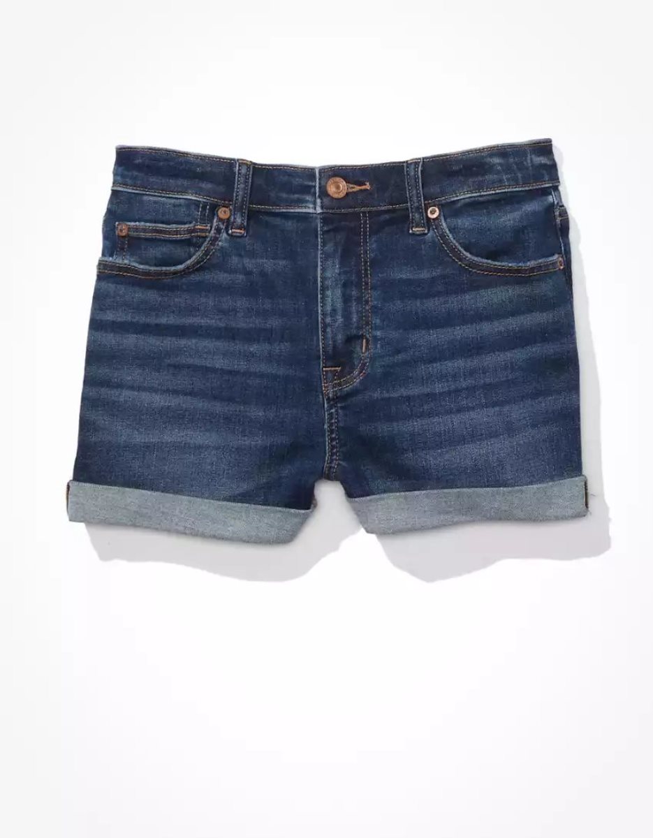 Shorts American Eagle AE Ne(x)t Level Super High-Waisted Denim Indigo Lavage Femme | TWJ-81673127